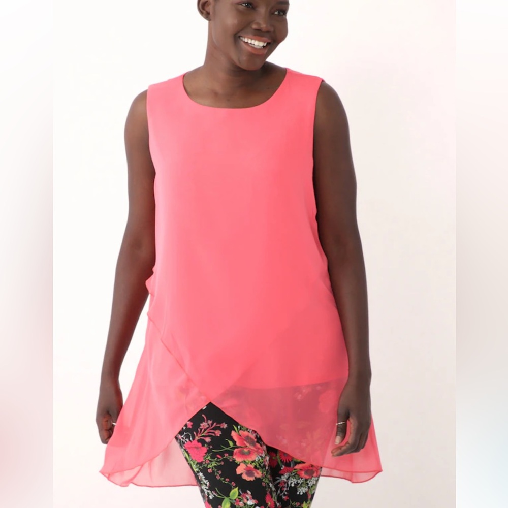 Mr. Max Chiffon and Brazil 350 Hi Low Sleeveless Tunic